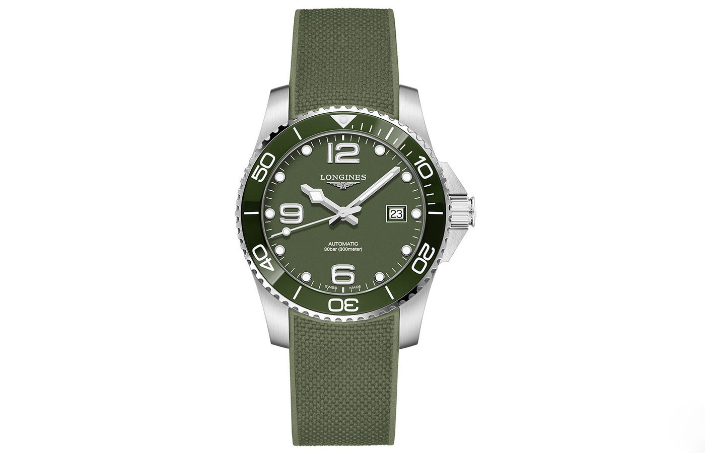 浪琴表推出全新綠色康卡斯?jié)撍盗型蟊恚▓D）